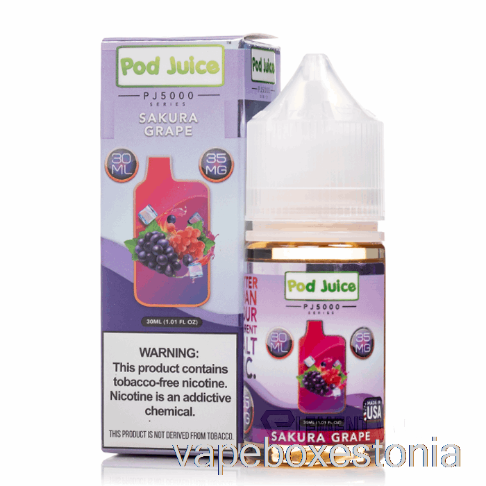 Vape Box Estonia Sakura Viinamarja Kauna Mahl Pj5000 - 30ml 55mg